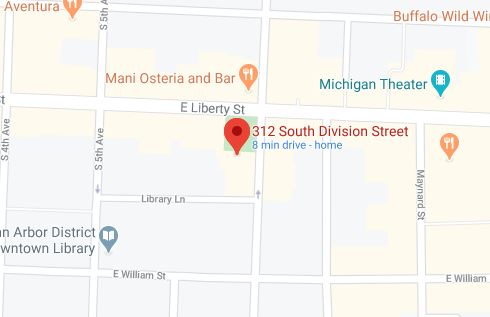 map showing 312 S. Division Ann Arbor